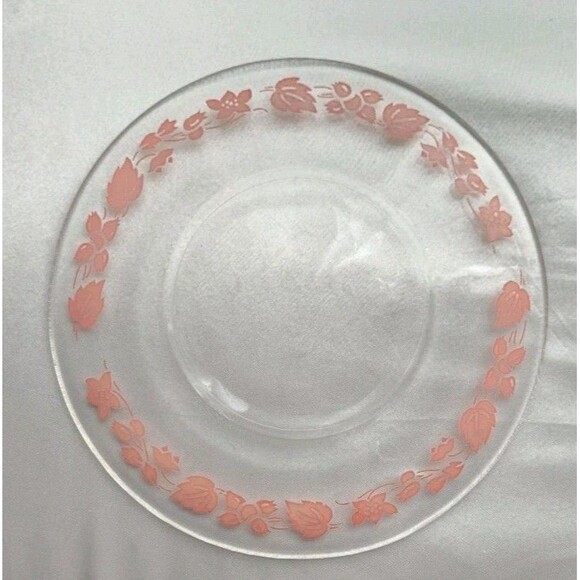Vintage Anchor Hocking Gooseberry Pink 6" Dessert Plate Clear Glass Replacements - Picture 5 of 6